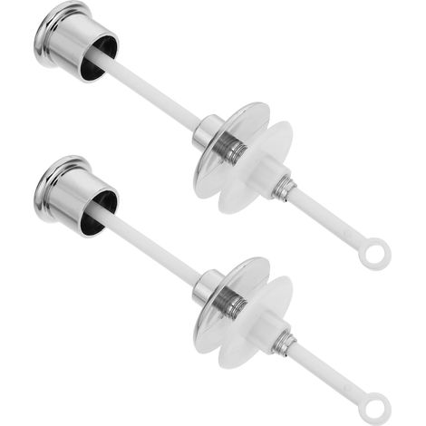 Lot de 2 Boutons de Chasse D'eau à Tirette Rétro en Métal Robuste, Kit de Remplacement pour Réservoirs de Toilettes Anciens, Accessoire de Chasse Eau Wc Compatible, Rénovation (1/5)