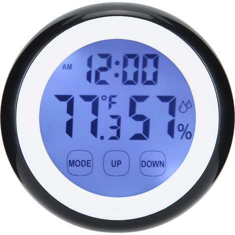 Runder elektronischer Wecker mit Touchscreen und Temperatur- und Luftfeuchtigkeitsanzeige für Zuhause (1/5)
