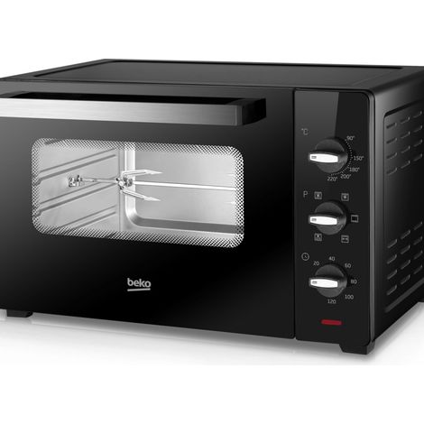 Beko Four Électrique BMOF45B 45 Litres 2000W Ventilateur Avec Tournebroche Noir
