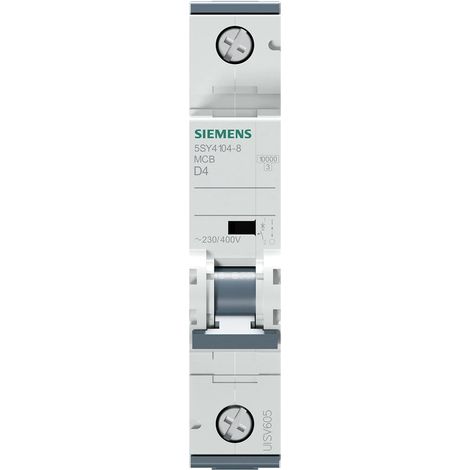 Siemens Leitungsschutzschalter 230/400V 10kA, 1-polig, D, 4A, T=70mm, 5SY41048