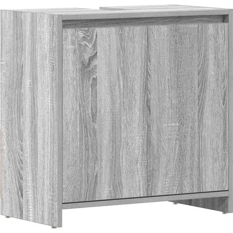 Armadietto da bagno sonoma grigio chic ampio spazio di archiviazione 60 x 33 x 61 cm finitura elegante in legno ingegnerizzato grigio 020048538