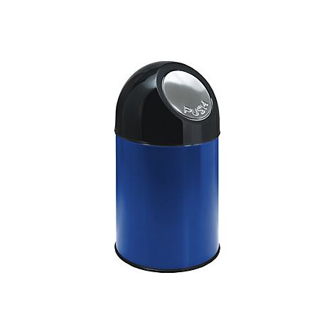 Cubo de basura con trampilla  acero  capacidad 30 l  azul