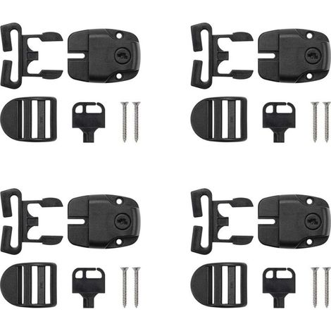 4 Ensembles de Clips de Couvercle de Spa, Kit de Réparation de Loquet de Couvercle de Spa avec Clé et Vis Accessoires Loquet de Couvercle de Spa pour Sangles de Couvercle de Spa
