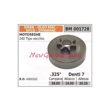 EMAK Kettensägenmotor-Kettenrad 240 alter Typ .325' Zähne 7 001728