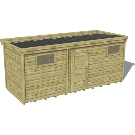 ABRI DE JARDIN bois traité 27mm, 6x2,1m, 13m2, Plancher (1/3)