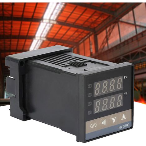 Régulateur de température numérique PID à sortie relais REX C100FK02-MAN (1/5)