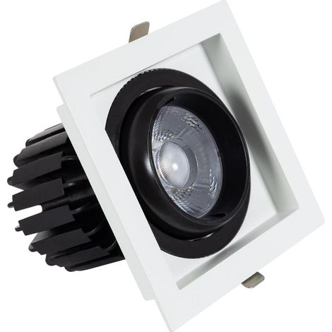 LED Downlight Einbaustrahler 18W COB Schwenkbar 360º Eckig Schnitt 125x125 mm CRI90 Expert Color Anti-Flicker No Flicker 4000K Neutralweiß