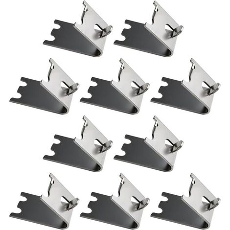 10 Pièces Inoxydable Carré Clips Réfrigérateur, Étagères Réfrigérateur à Clip, 1,5 mm Épaissir Acier Inoxydable 304 Durable Supports Tablette Congélateur pour Réfrigérateur, Congélateur (Argent) (1/4)