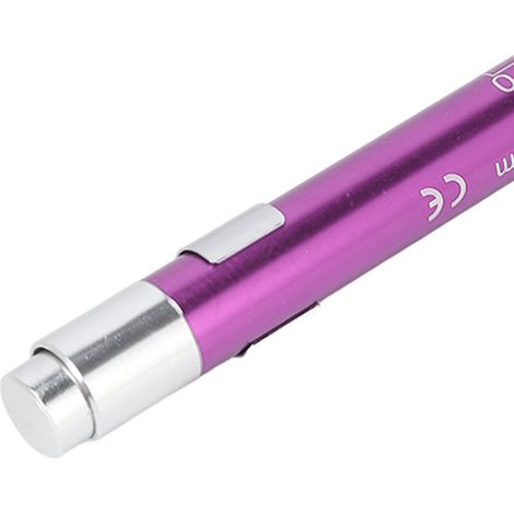 Stylo lumineux LED à lumière blanche, tête concave, en alliage d'aluminium, pour la gorge, violet (1/5)