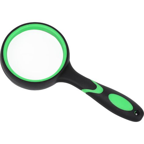 Lente d'ingrandimento 5x, sloop portatile da 75 mm con impugnatura morbida antiscivolo, verde e nera (1/5)
