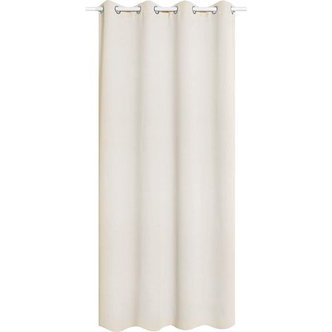WOLTU 1 pièce Rideau occultant en Polyester, Rideau Opaque Suspension à œillets, 135x225cm, Crème, VH5866cm (1/4)