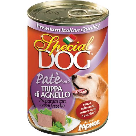 PATE' PER CANI 'SPECIAL DOG' trippa di agnello - gr 400- 24 pezzi  - MONGE