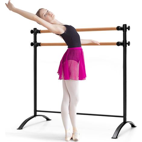 Goplus – Barre de danse réglable 120 cm – Hauteur ajustable 56-116 cm – Structure en hêtre massif et métal – Stabilité renforcée avec pieds antidérapants (1/5)