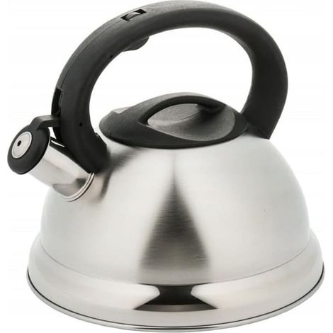Bouilloire sifflante 3 L en acier inoxydable pour le camping, à utiliser sur une cuisinière (1/4)