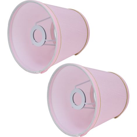 Abat-jour Rose Style Européen Lot de 2 E14 pour Lustre Lampe Table Murale Déco Maison (1/5)