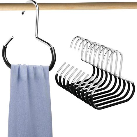 10 Porte-cravate,Acier inoxydable,Antidérapant,Porte-chapeau,Rangement armoire (1/5)
