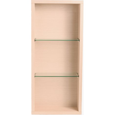 Meuble de salle de bain étagère de rangement murale 90 x 44 x 18 cm bois couleur chêne CEDAM (1/3)