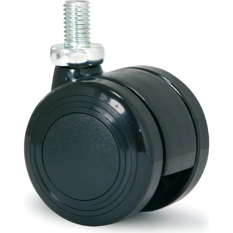 Roulette de meuble - MESO - PU double souple - 40mm - Tige M8