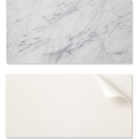 Panel decorativo autoadhesivo de vinilo de 100x50 cm con estampado de m谩rmol veteado.