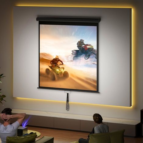 Écran de projection 152 x 152 cm (85 pouces) 1:1 HD 4K pour home cinéma et présentations professionnelles (1/5)