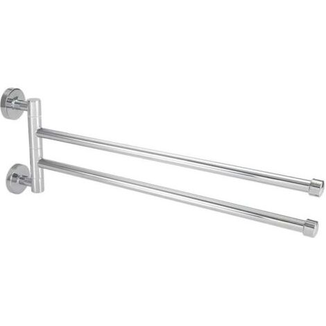 (2-armer)Porte Serviettes Mural 180° Serviette Support Porte-Serviettes Acier Inoxydable Barre à Serviettes Chrome-Chrom (1/4)