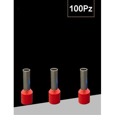 Trade Shop - KONFEKT 100PZ TUBETTO CAPICORDATOPER CAVI DA 4 MM2 TERMINALE 9MM E4009 - Rot (1/4)