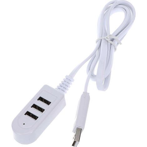 Câble d'extension multifonction 3USB 3A avec convertisseur et hub multiport de 1,2 m (blanc)-1200.00X2.00X2.00CM-White