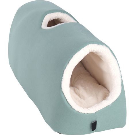 Couchage en Tunnel pour chat vert 25x75x25cm