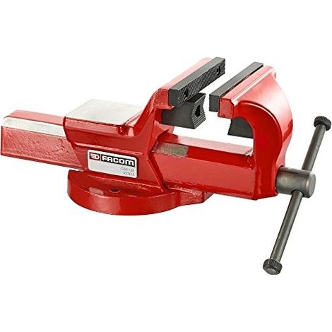 Facom – Étau en fonte sphéroïdale 125 mm – Mors interchangeables pour tuyaux – Charge de rupture 700 N/mm² – Guidage sans flexion