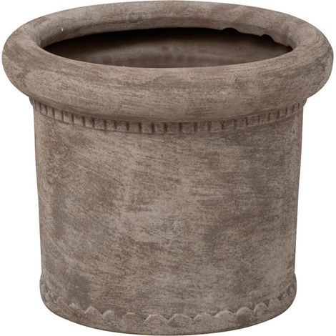 Cache-Pot en Grès "Fabio" 25cm Grège (1/4)