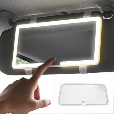 Ensemble de miroirs de maquillage LED pour voiture avec pare-soleil et écran tactile, comprenant 3 modèles. (1/5)