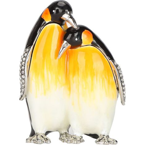 Pinguinpaar als Schreibtischdekoration, Bastelbedarf, Schmuckaufbewahrungsbox (1/5)