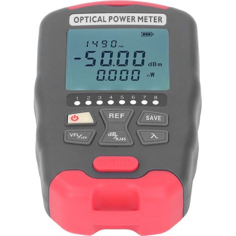 GARRYFIZH Compteur de puissance optique, source de lumière rouge, testeur de fibre optique réseau avec LED, pour travaux de communication AUA-D70, plage -70dBm à +10dBm (1/5)