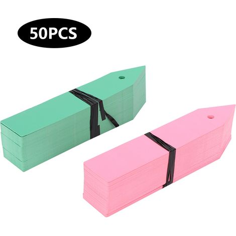 100 étiquettes de jardin en PVC pour plantes et semis, marqueurs de pots de fleurs (rose, vert) (1/5)