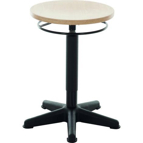 STIER Arbeitshocker mit Gleitern Sitzhöhe 440-630mm Buche natur (1/4)