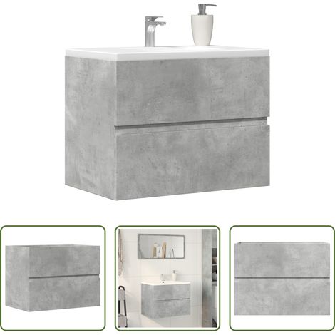 vidaXL Rangement salle de bain -  Armoire de salle de bain gris béton bois d'ingénierie (1/5)