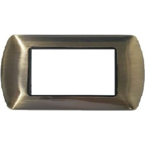 Placca bronzo 4 posti bticino living compatibile metallo