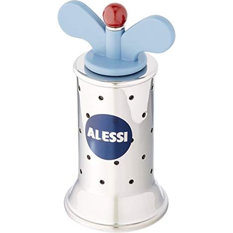 Alessi 9098 Macinapepe de Design con alette, acciaio inox e resina termoplastica, blu, standard (1/4)