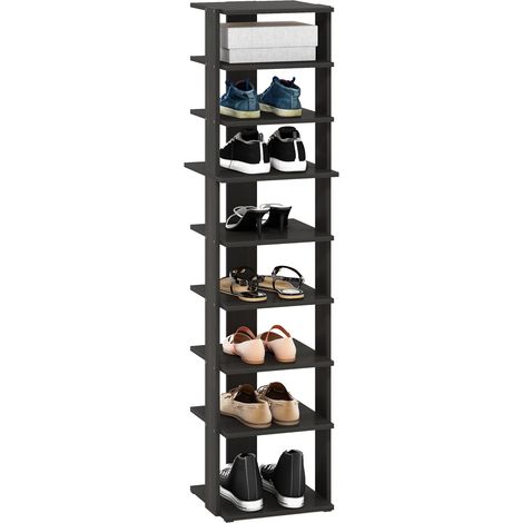 Compact Étagère À Chaussures, Organisateur De Chaussures À 9 Niveaux, Rangement De Chaussures, pour Placard, Entrée, Bureau, Garage, Couleur Expresso (1/5)