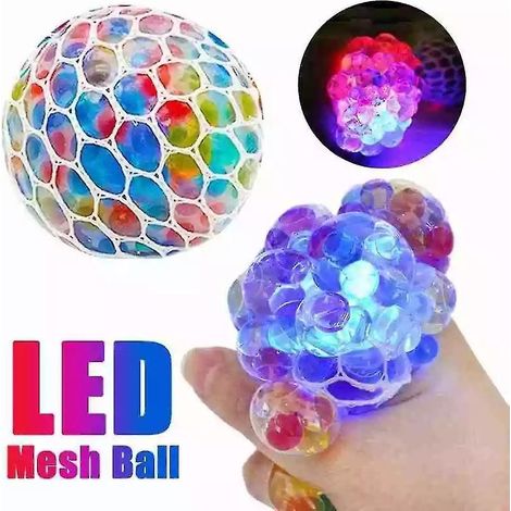 Balles anti-stress phosphorescentes de 6 cm - Jouets doux à presser avec lumières colorées pour la relaxation (1/5)