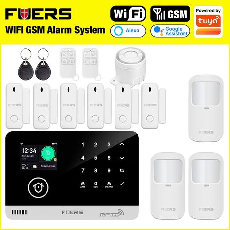 Système d'alarme de sécurité domestique, capteurs de porte et de fenêtre, détecteurs de mouvement, compatible avec Tuya Smart (1/5)