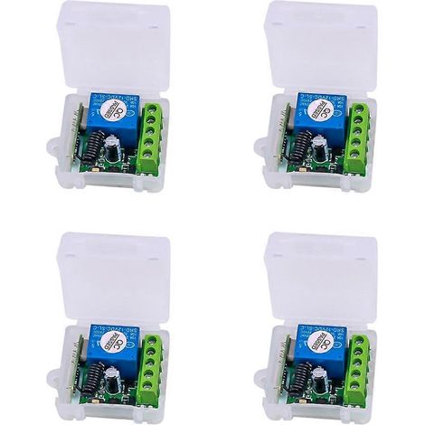 Kit de module de bouton émetteur 433 MHz avec récepteur relais RF 1 canal 12 V CC et 4 récepteurs relais RF 1 canal. (1/5)