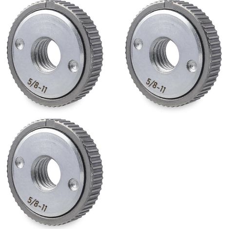 Lot de 3 écrous de 5/8 pouce à 11 pour meuleuse d'angle, écrous à bride à dégagement rapide, écrous de blocage pour meuleuse d'angle (1/5)