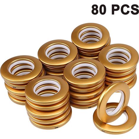 Anneau À Œillets Pour Rideau - Diamètre Intérieur 46 Mm - En Plastique Abs - Pour Rideaux Fenêtre Douche Porte Salle De Sport - Lot De 80 Pièces (1/5)