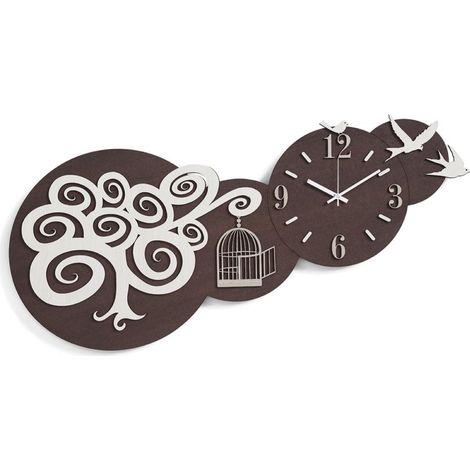 Orologio in legno laminato da parete 80x40 cm RONDINI RSN (1/2)