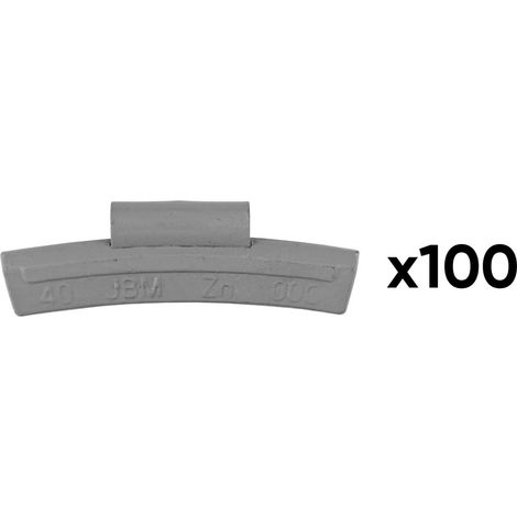 JBM54674 Boîte de 100 contrepoids en zinc avec agrafe de 40 g, spéciale pour jante en alliage