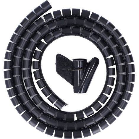 Gaine Spiralée Pour Câbles - Diamètre 20 mm - Tube Enrouleur Flexible Pour Gestion De Câbles TV DVD PC Bureau Maison - Lot De 1 (1/5)
