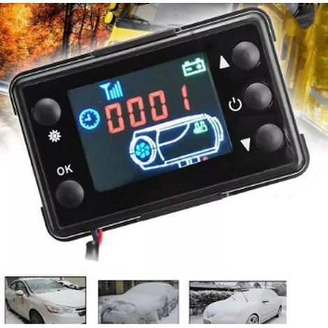 LCD Switch Auxiliary Heater Monitor, 12/24V Heater Controller with LCD Display Switch Controller Car Auxiliary Heater for Car, Truck, Air, Diesel Heater (1/5)