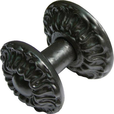 Bouton de porte fonte DAHLIA époxy noir à tige universelle époxy noir - TORBEL INDUSTRIE (1/2)
