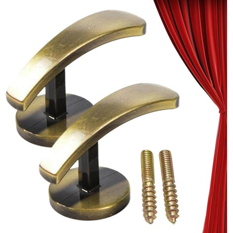 Teneurs De Rideaux 2 Pièces De Supports en D'Aluminium pour Fixation Murale Porte Draperie pour Douche, Fenêtre, Plafond, Salle de Bain, Porte, Salo (1/4)